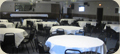 Small Black and White Photo of our Banquet Hall set up for a meeting
