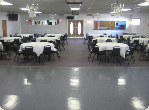 View from the head table area. In the back is the bar/server room.